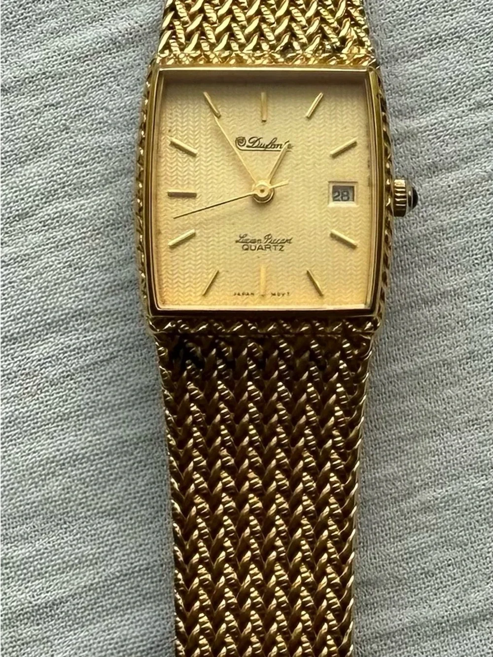 1990s Lucien Piccard Dufonte Braided Integrated Bracelet Quartz Watch